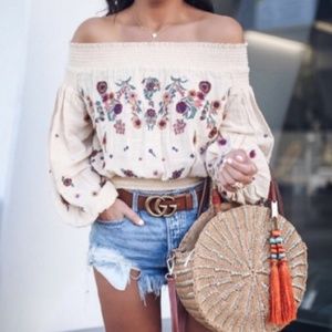 Free People Saachi Smocked Top LG